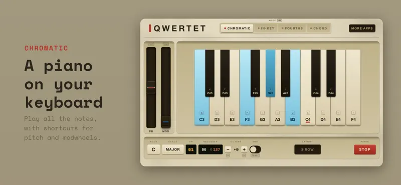 Qwertet - QWERTY to MIDI screenshot 2 of 5