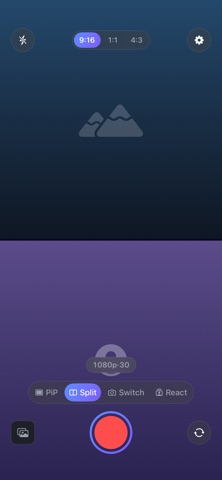 Dual Camera Reaction Recorder iPhone screenshot