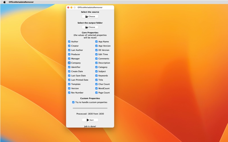 OfficeMetadataRemover Screenshot