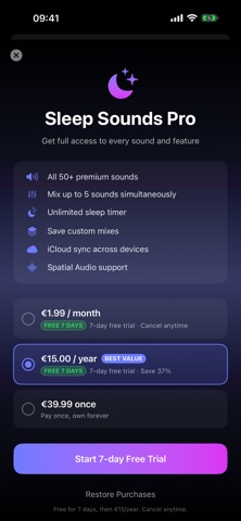Sleep Sounds: Snore Masking Screenshot 1 of 5