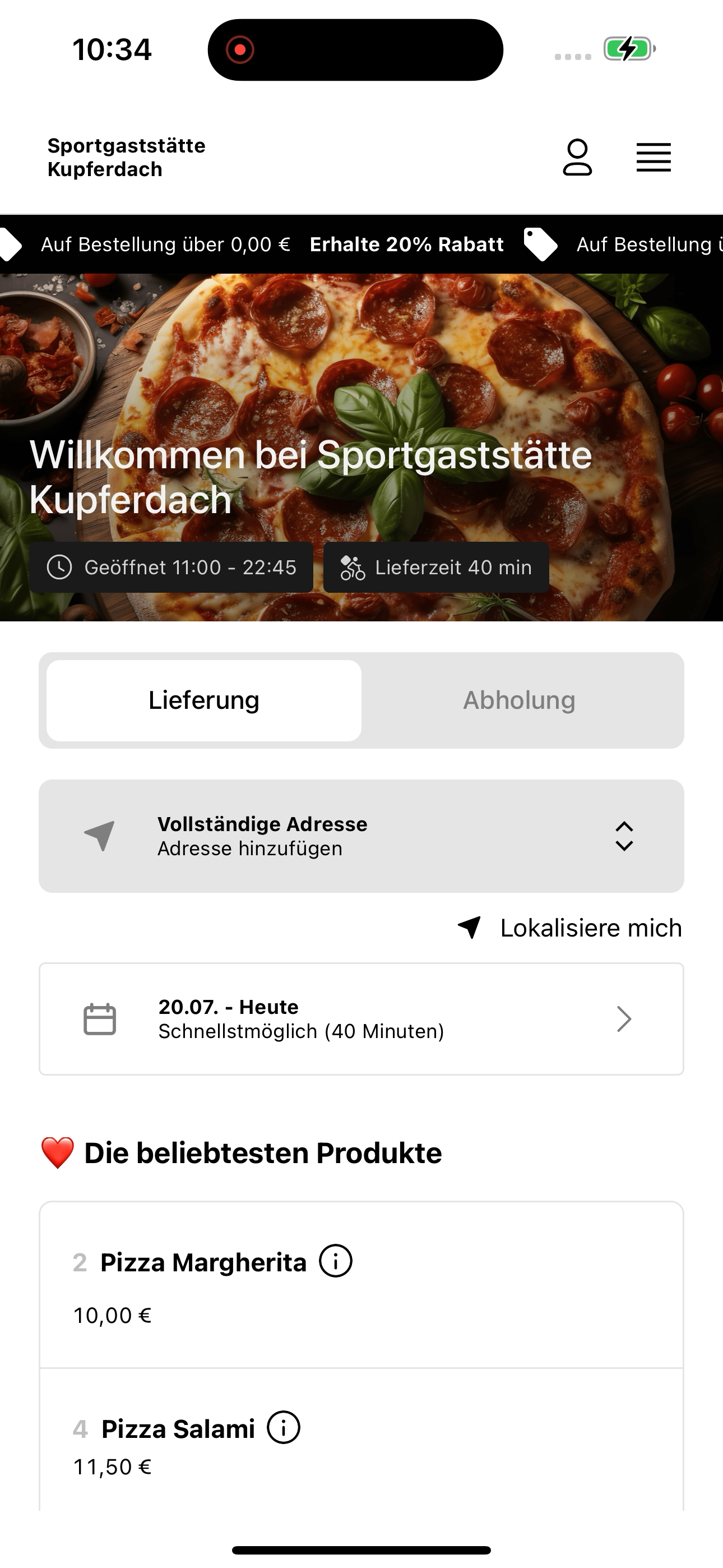 Sportgaststätte Kupferdach screenshot 3