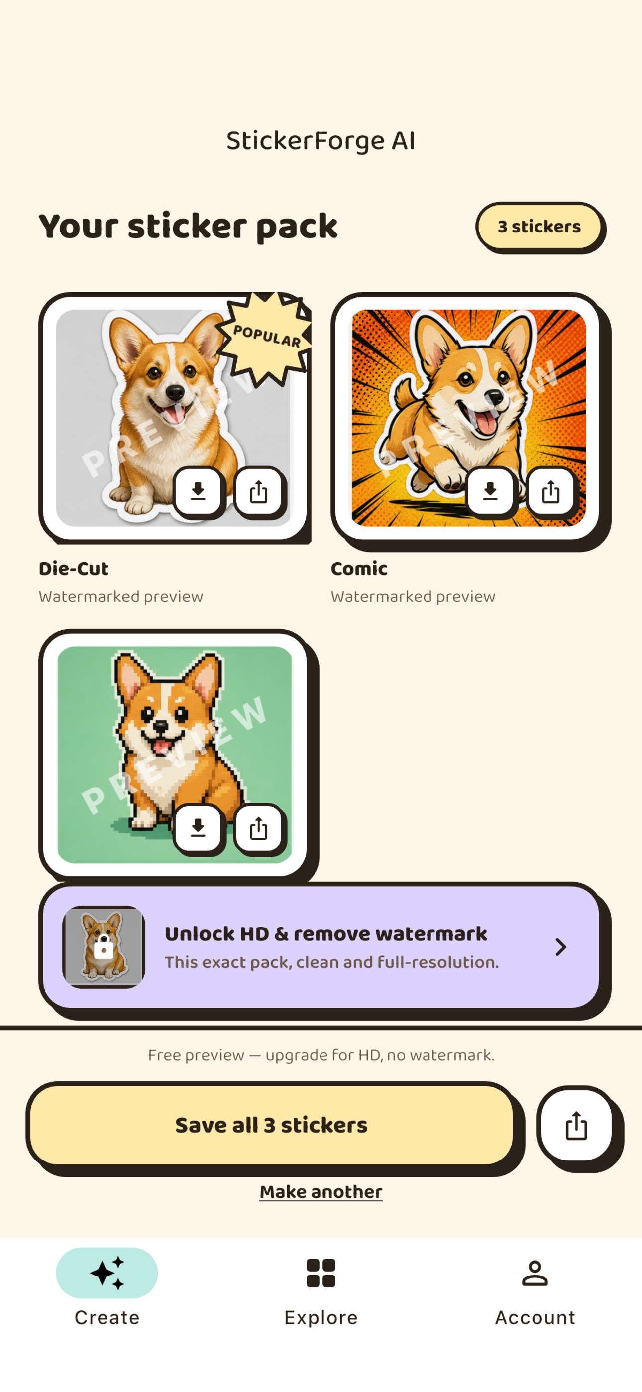 StickerForge AI - Sticker Pack screenshot 5