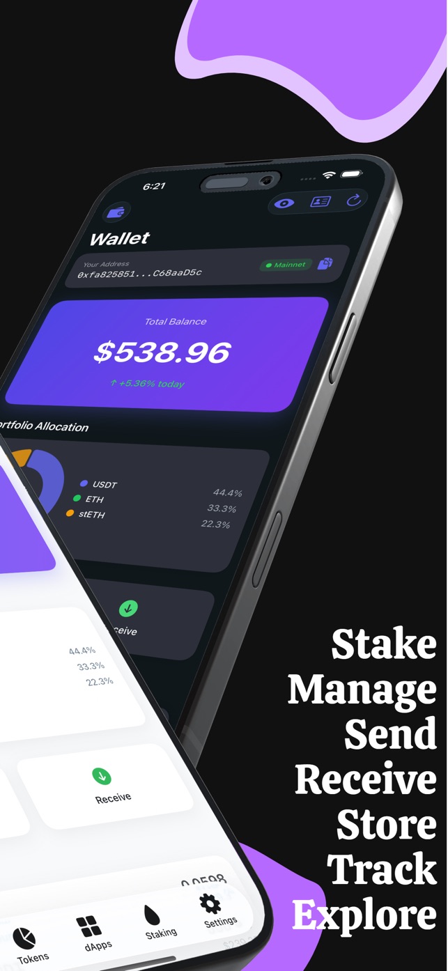 Ethereum app screenshot