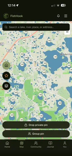 FishHook: Fishing Maps & Logs screenshot 1