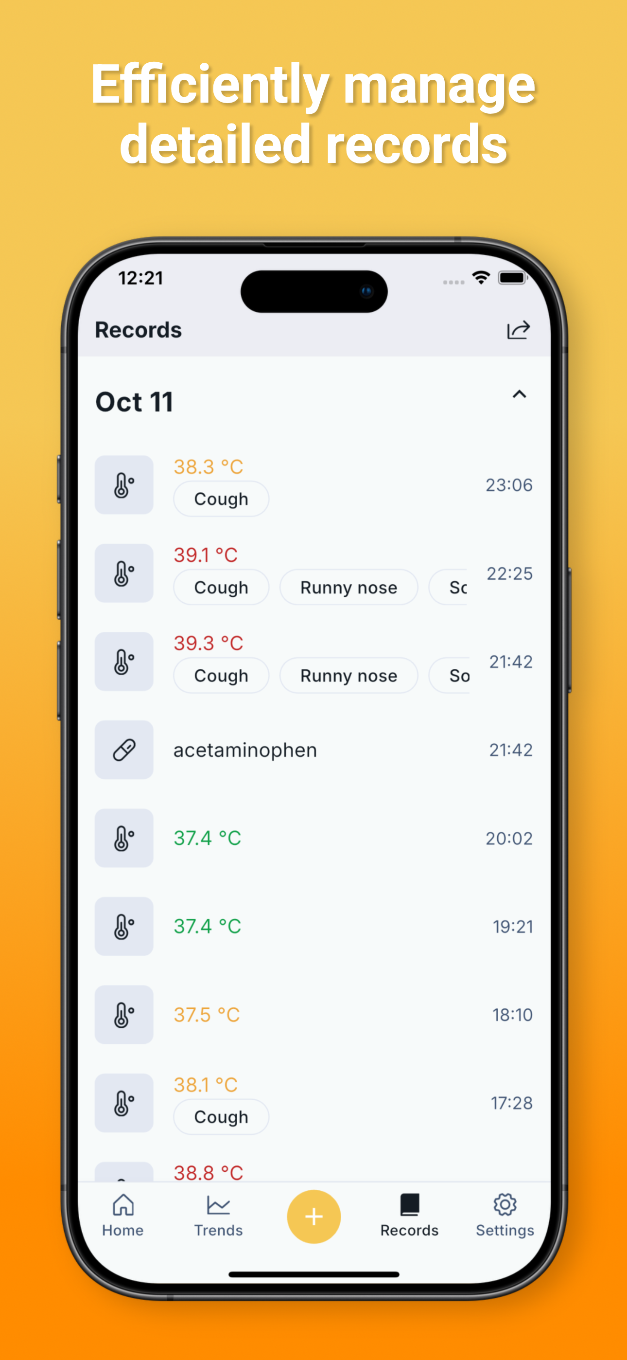 Fever & Meds Log - TempDiary