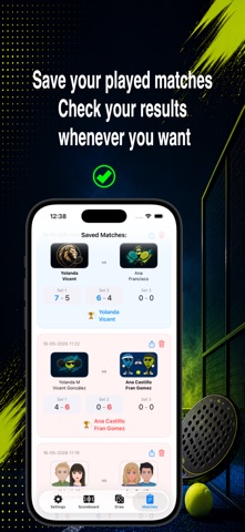 Paddle Scoreboard padel iPhone screenshot