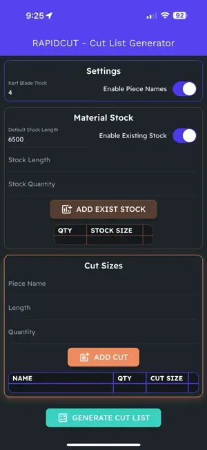 RapidCut 1D screenshot 1