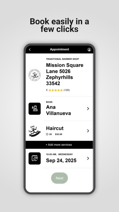 Traditional Barber Shop iPhone screenshot 3 - Business app