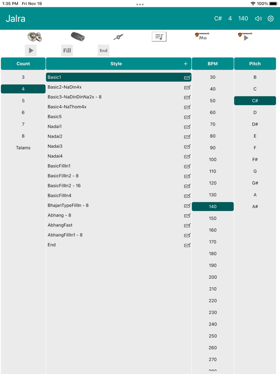 Jalra - Carnatic Mridangam iPad screenshot 1 - Music app