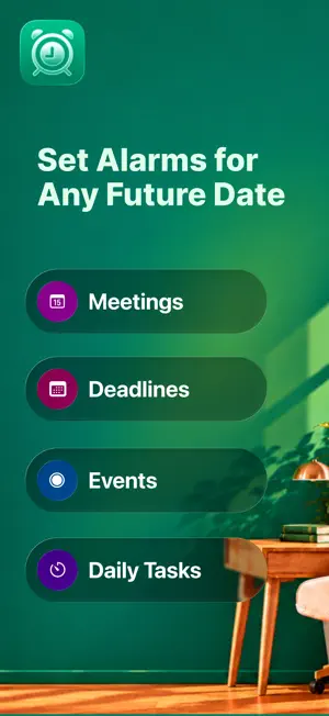 Alarmate: Date Alarm Clock screenshot 1