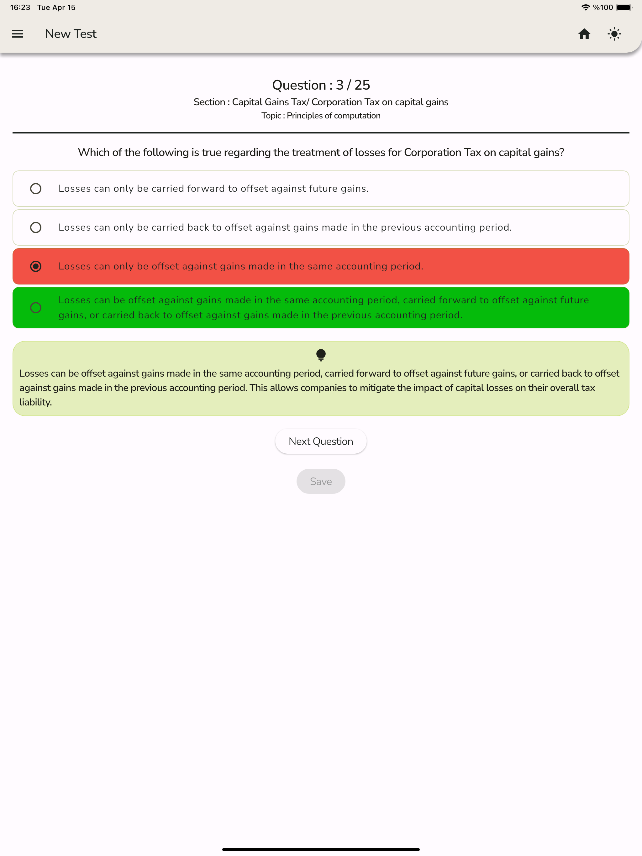 Taxation Technicians Exam Test screenshot 6