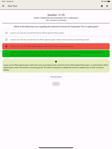 Taxation Technicians Exam Test iPad screenshot
