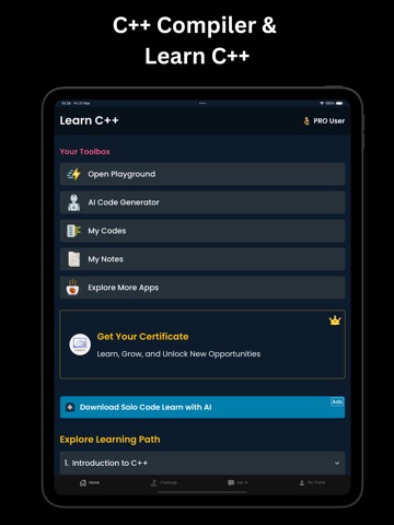 Learn C++: Code & Practice iPad screenshot