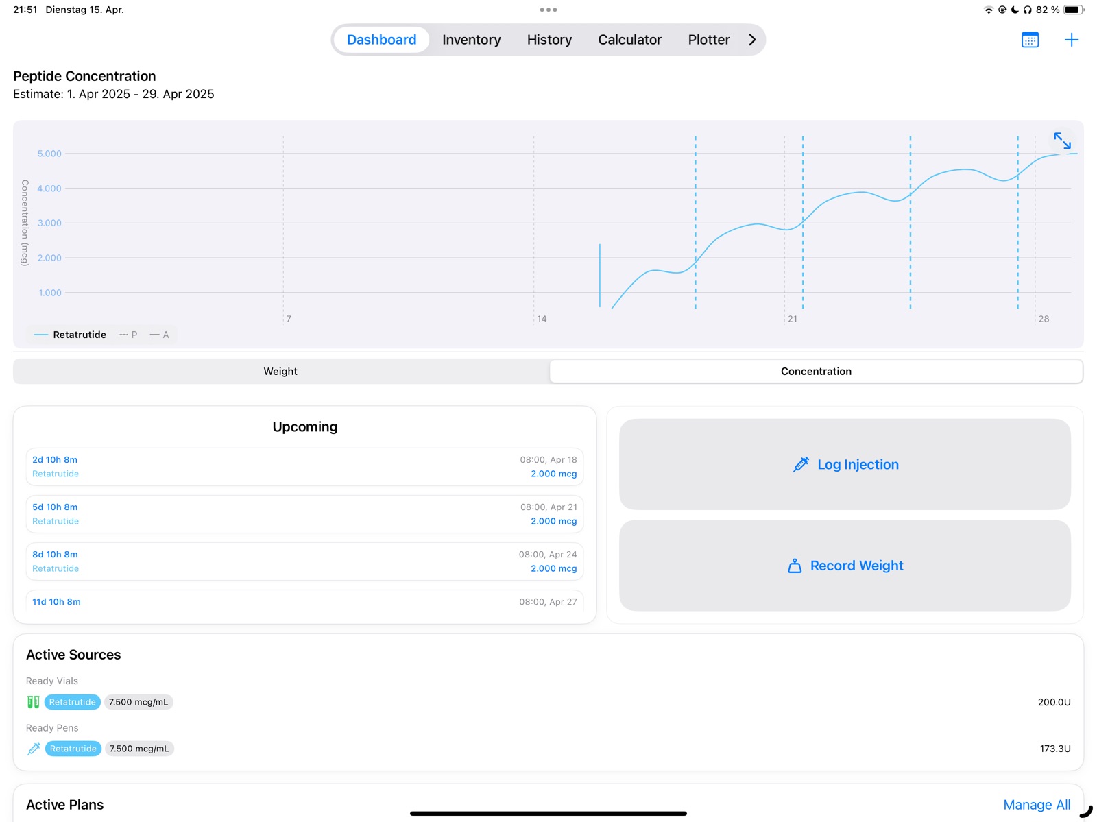 Peptide Log ipad screenshot 2