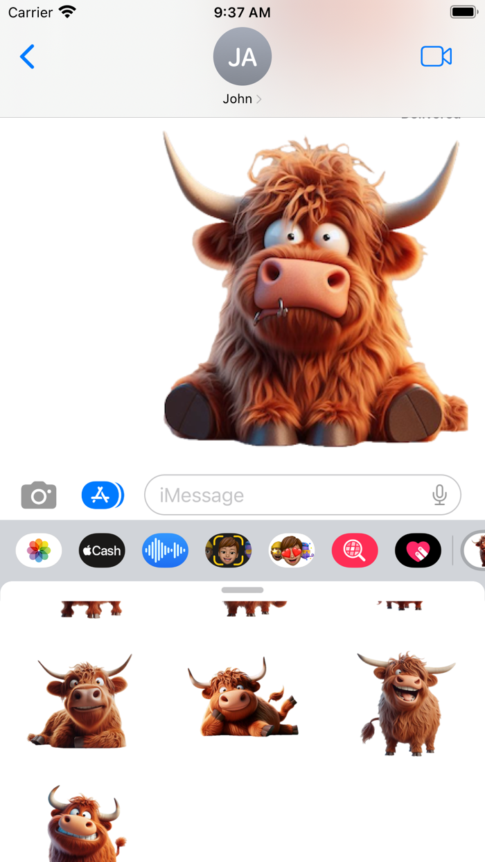 Goofy Highland Cow Stickers