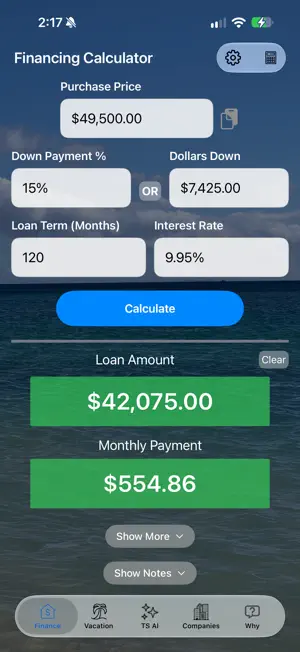 Timeshare Calculators with AI screenshot 1