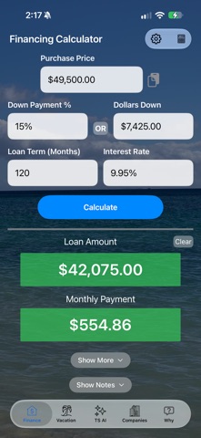 Timeshare Calculators with AI Screenshot 1 of 10