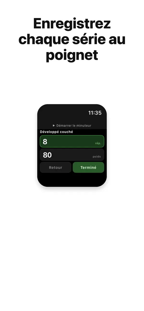 Screenshot #1 pour WatchLift - Carnet muscu