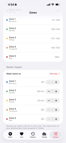 ZoneView: Heart Rate Zones iPhone screenshot
