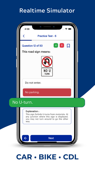 Wisconsin DMV Permit Practice Screenshot
