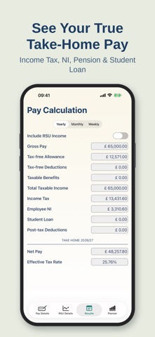 UK Tax & Salary Calculator RSU app screenshot