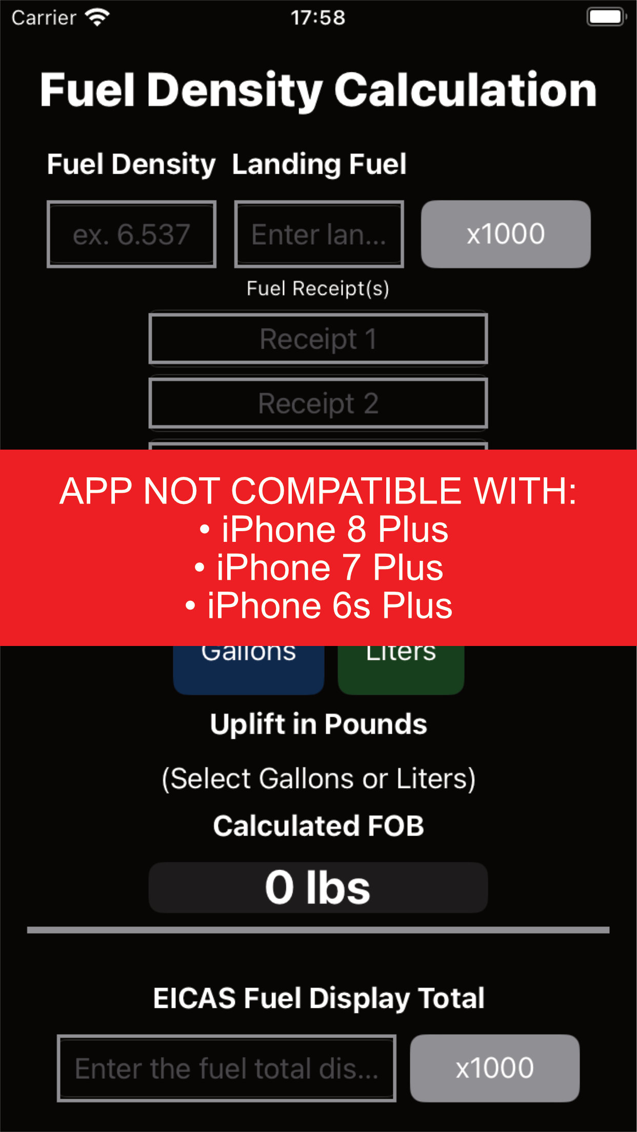 Fuel Density Calculation