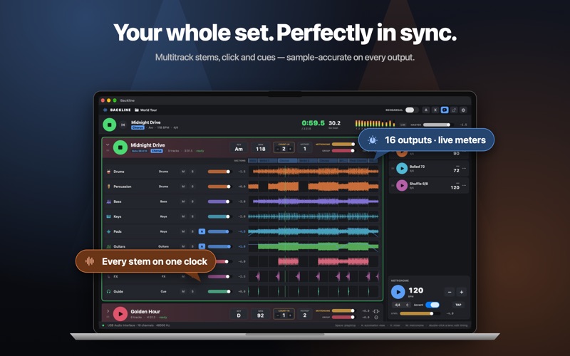 Backline: Live Tracks screenshot 1