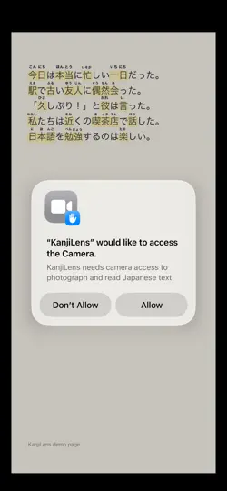 Capture d'écran de KanjiLens Camera sur iPhone 1