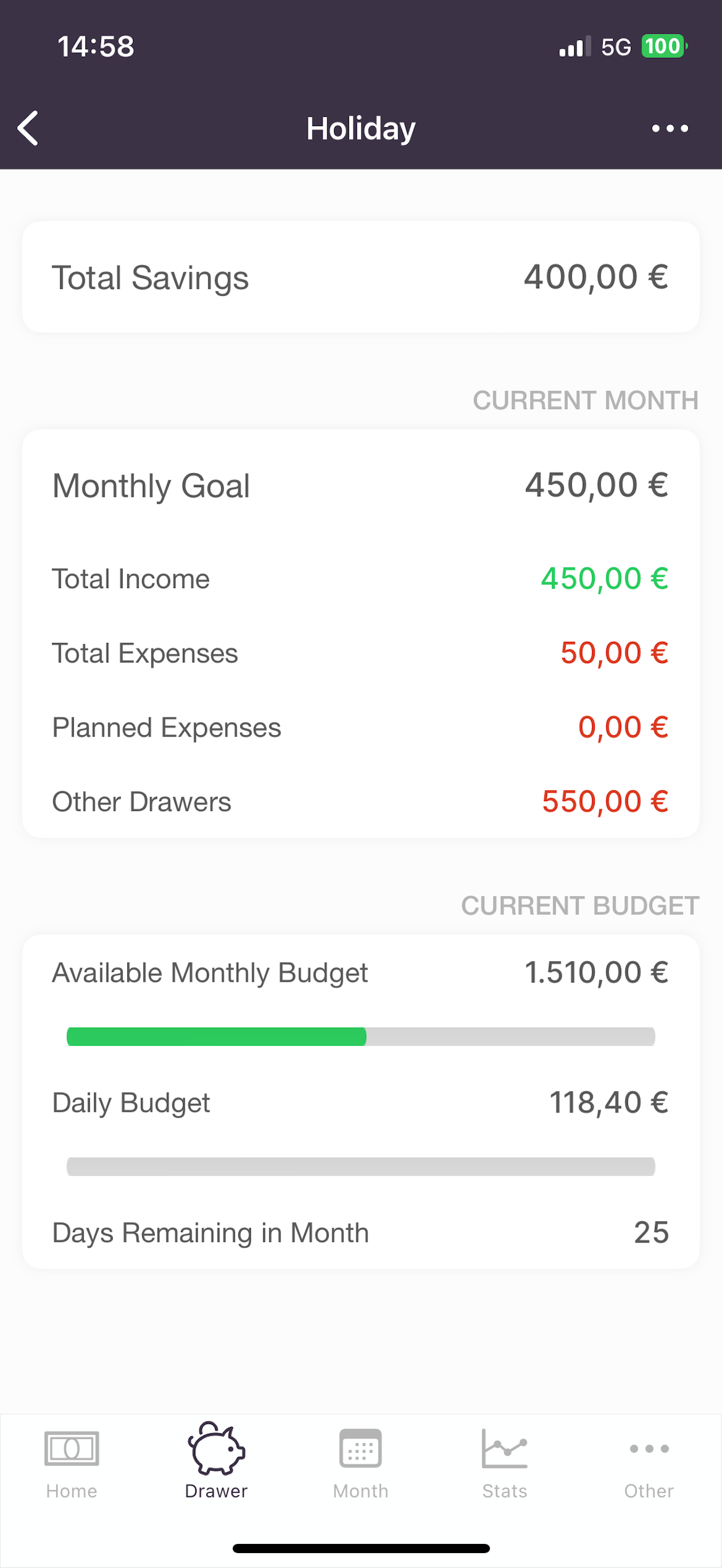 Qunto - Money and Expenses