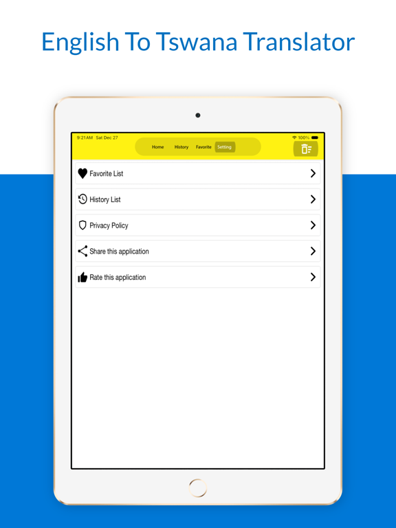English To Tswana Translator iPad screenshot