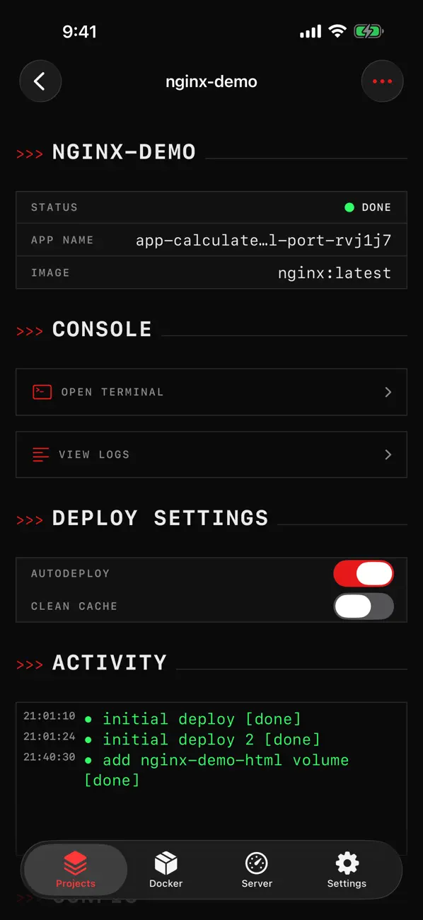 Screenshot #3 pour Dokploy Client