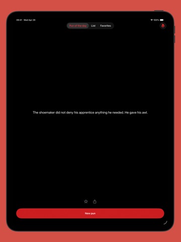 Pun of the day iPad screenshot