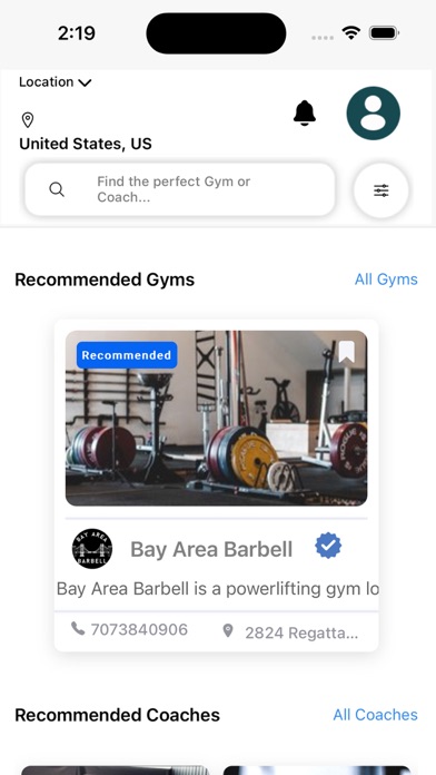 FitFind - Gyms and Coaches Screenshot