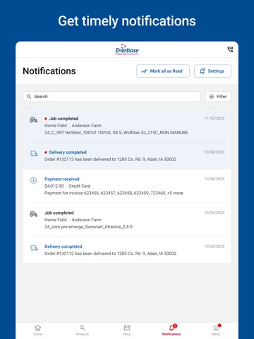 Enerbase Connect iPad screenshot
