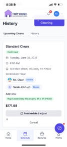 Tidy Home Cleaning Services screenshot