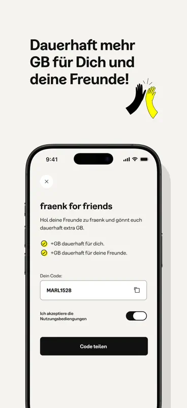 fraenk: Die Mobilfunk App screenshot 4 of 8