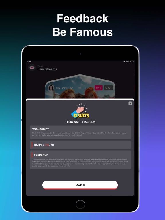 HoloStar: AI Fans Live Stream iPad screenshot 9 - Entertainment app