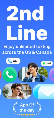Second line: 2nd Phone Number・ iPhone screenshot