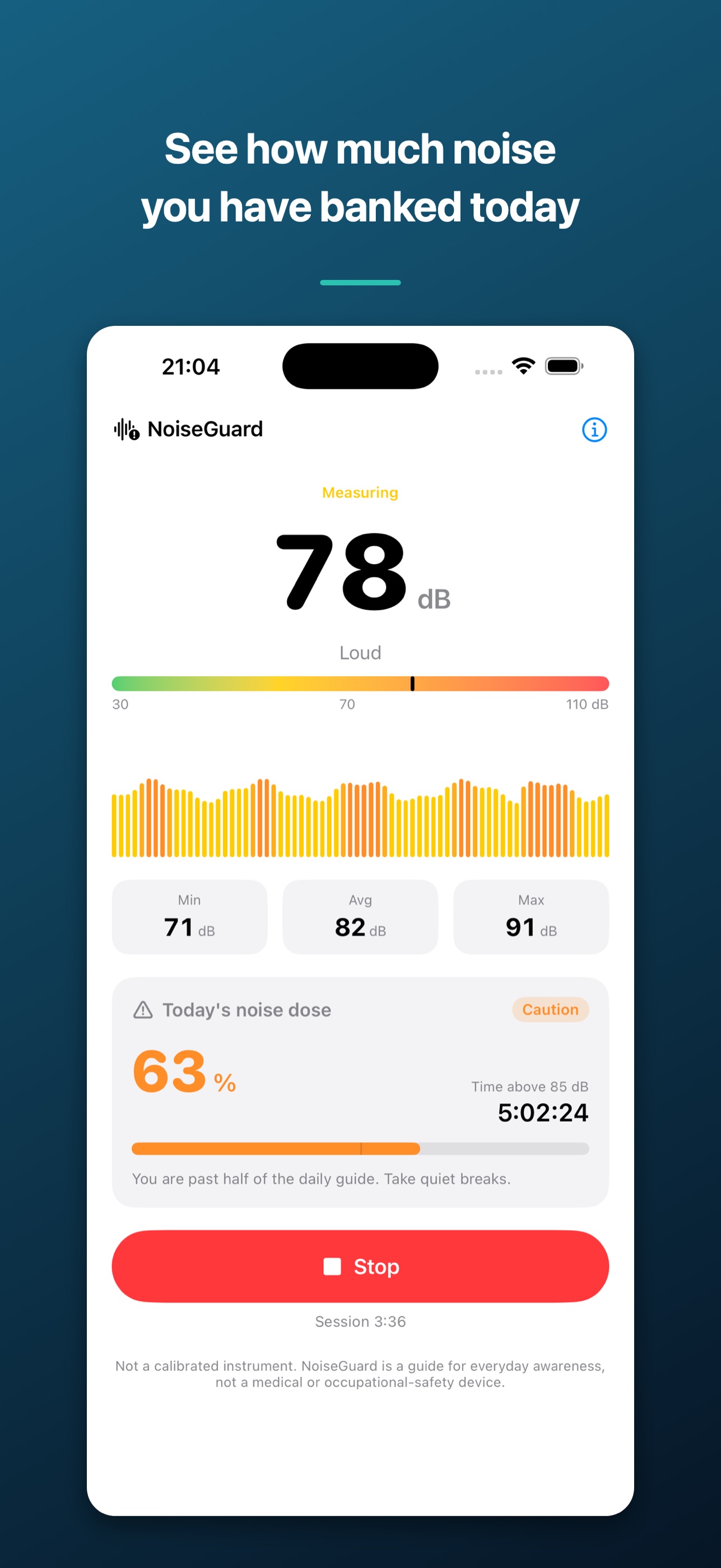 Screenshot 1 of NoiseGuard - Noise Meter