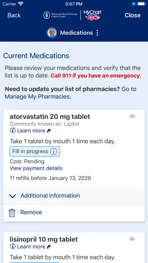 MSK MyChart screenshot 4