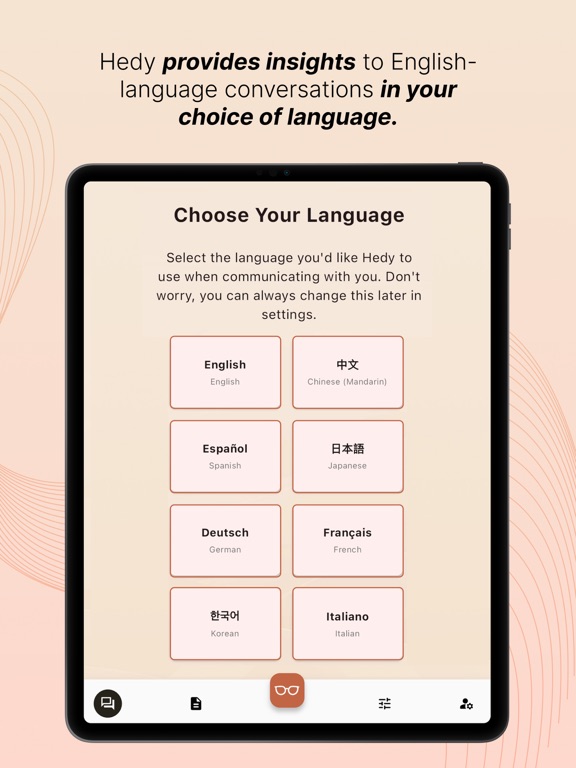 Hedy AI Meeting Coach iPad screenshot 5 - Productivity app