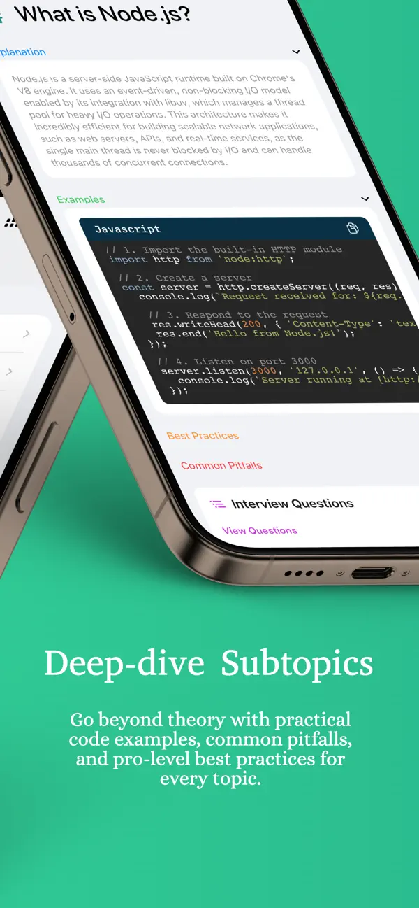 #2. InterviewGenie: Prep NodeJs (iOS) โดย: Abhinav Jha