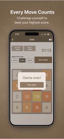 2048 - puzzle number 4096 iPhone screenshot