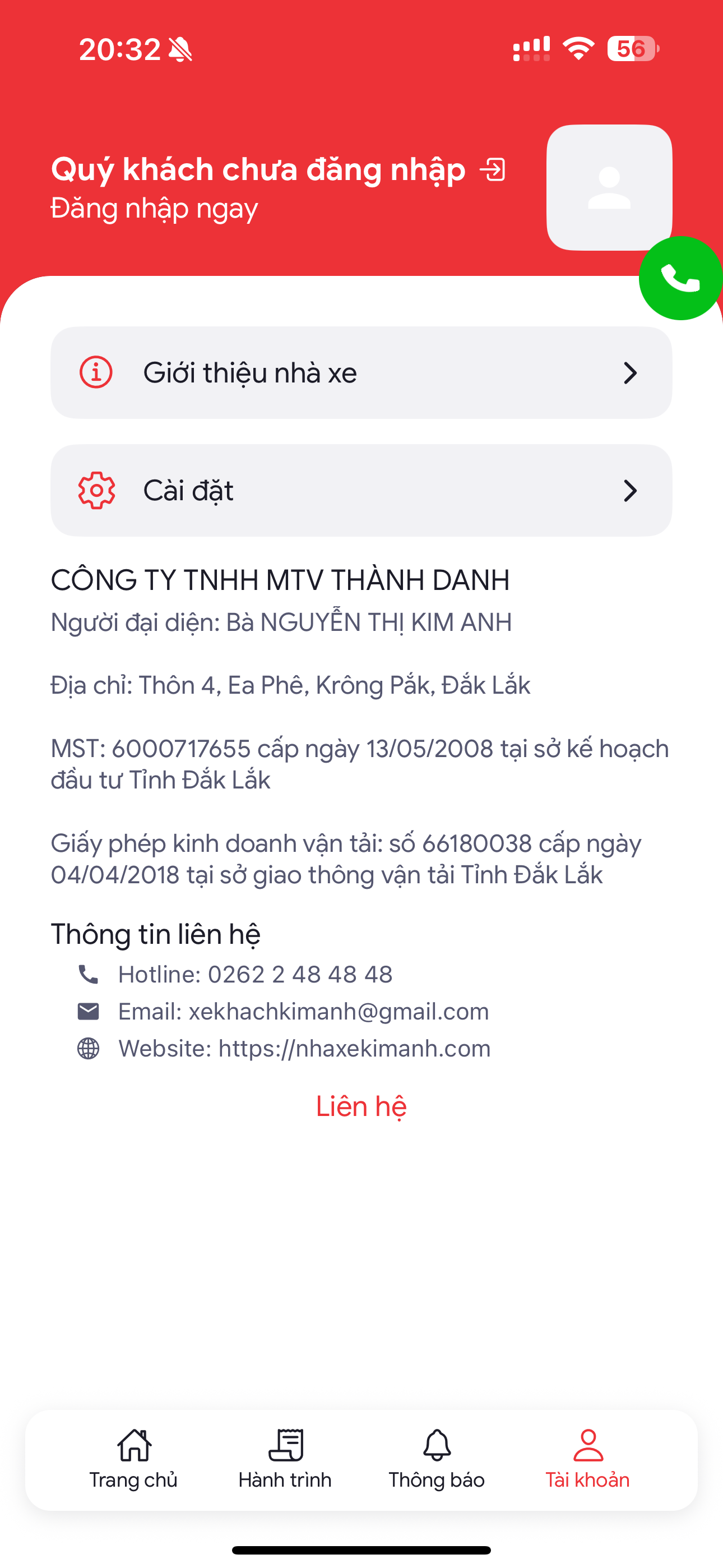 Nhà xe Kim Anh screenshot 3
