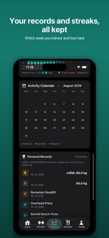 FitCi: Workout & Diet Planner iPhone screenshot