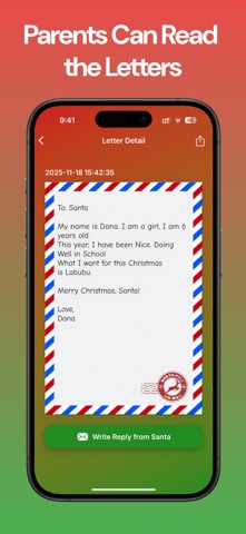 Letter to Santa for Christmas iPhone screenshot