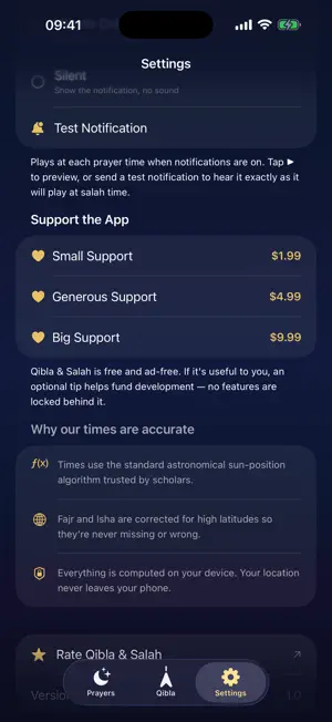 Qibla and Salah: Prayer Times screenshot 4