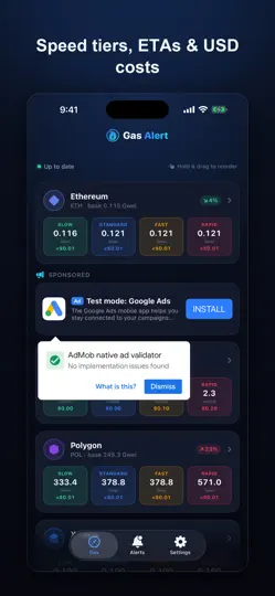 Screenshot von Gas Alert: BTC ETH Fee Tracker auf dem iPhone 2