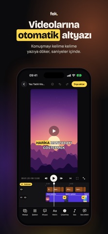 Fek: Otomatik Altyazı ve Video screenshot 1