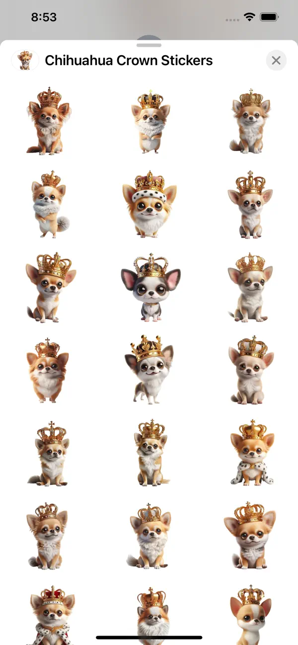 Screenshot #1 pour Chihuahua Crown Stickers